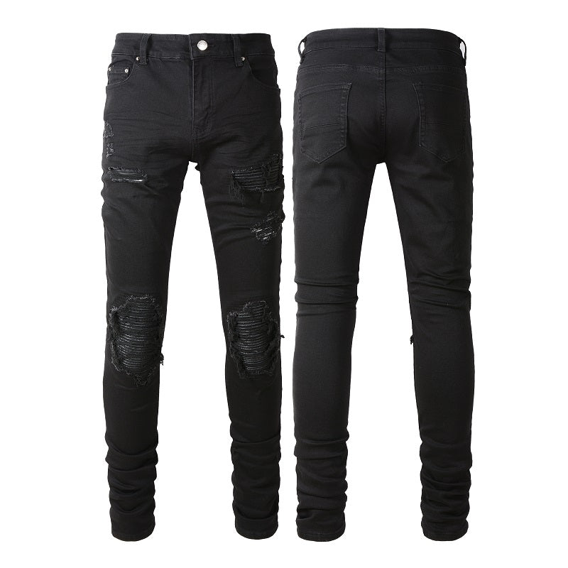 BLACK BIKER DENIM